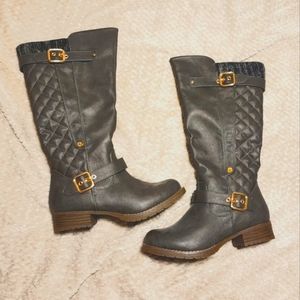 Quilted Knee High Boots